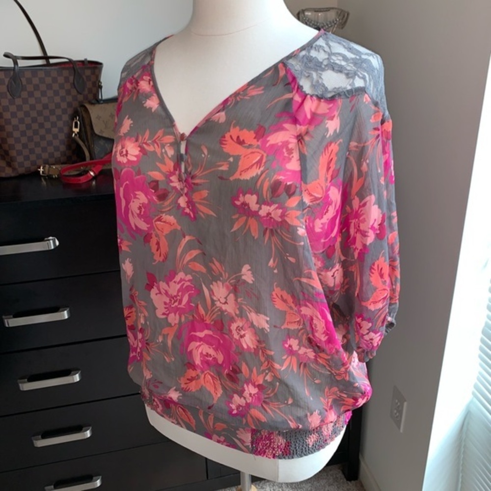 Lace Shoulder Blouse